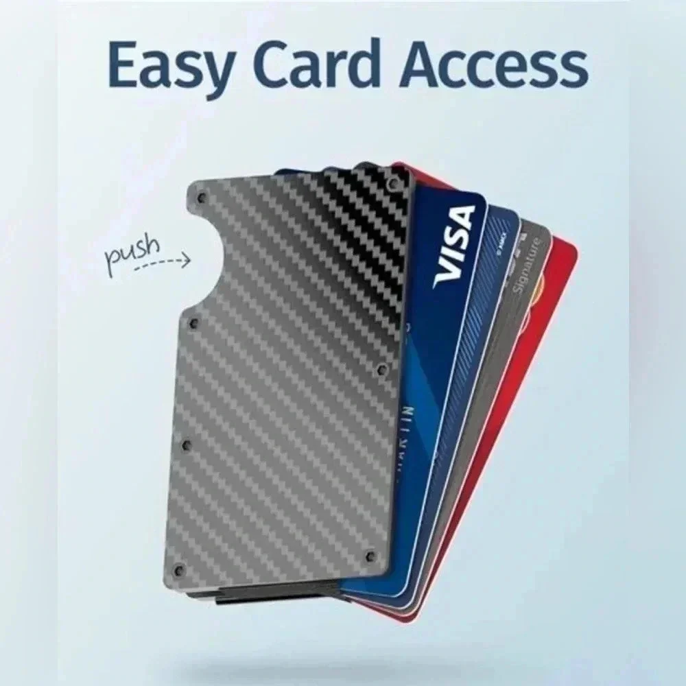 Premium Carbon Fiber Wallet for Men -Black Chic RFID Blocking Credit Card Holder